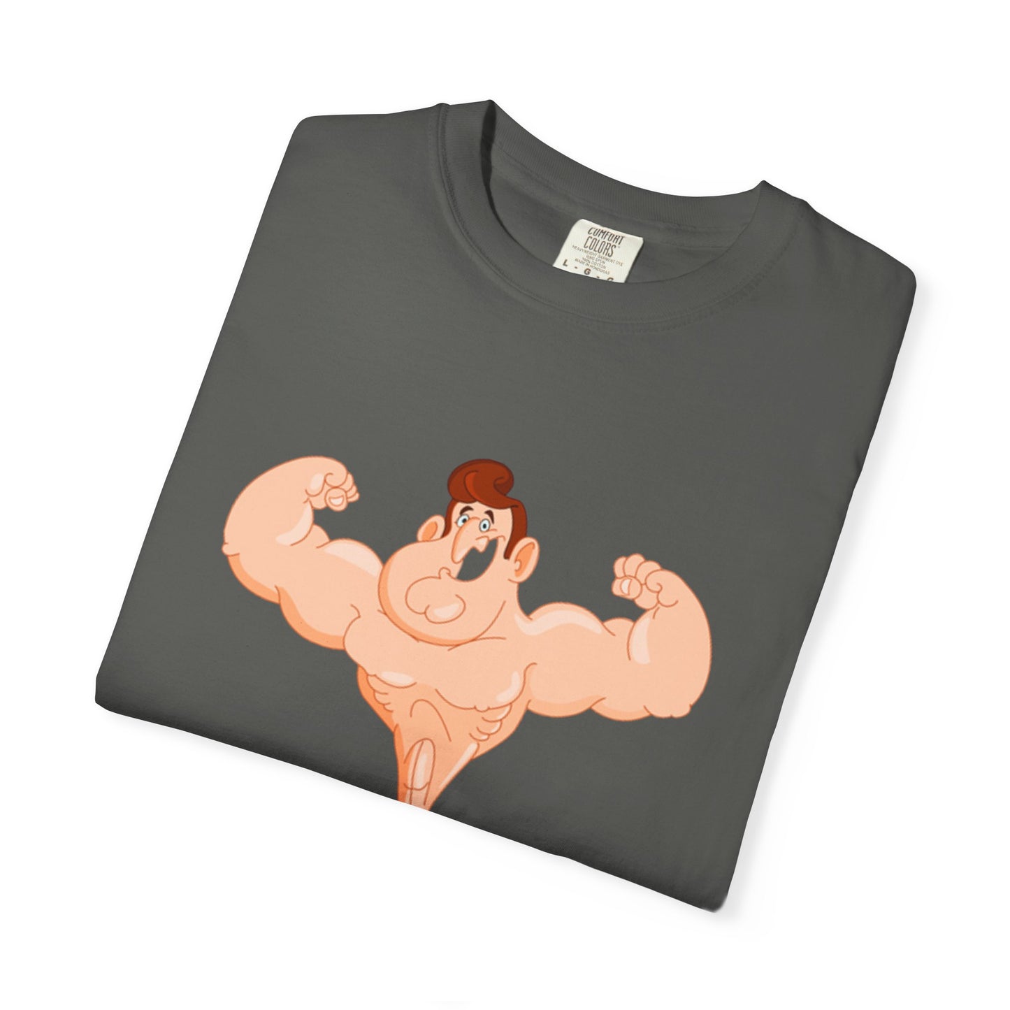 Fun Cartoon Muscle Man T-Shirt - Unisex Garment-Dyed Tee