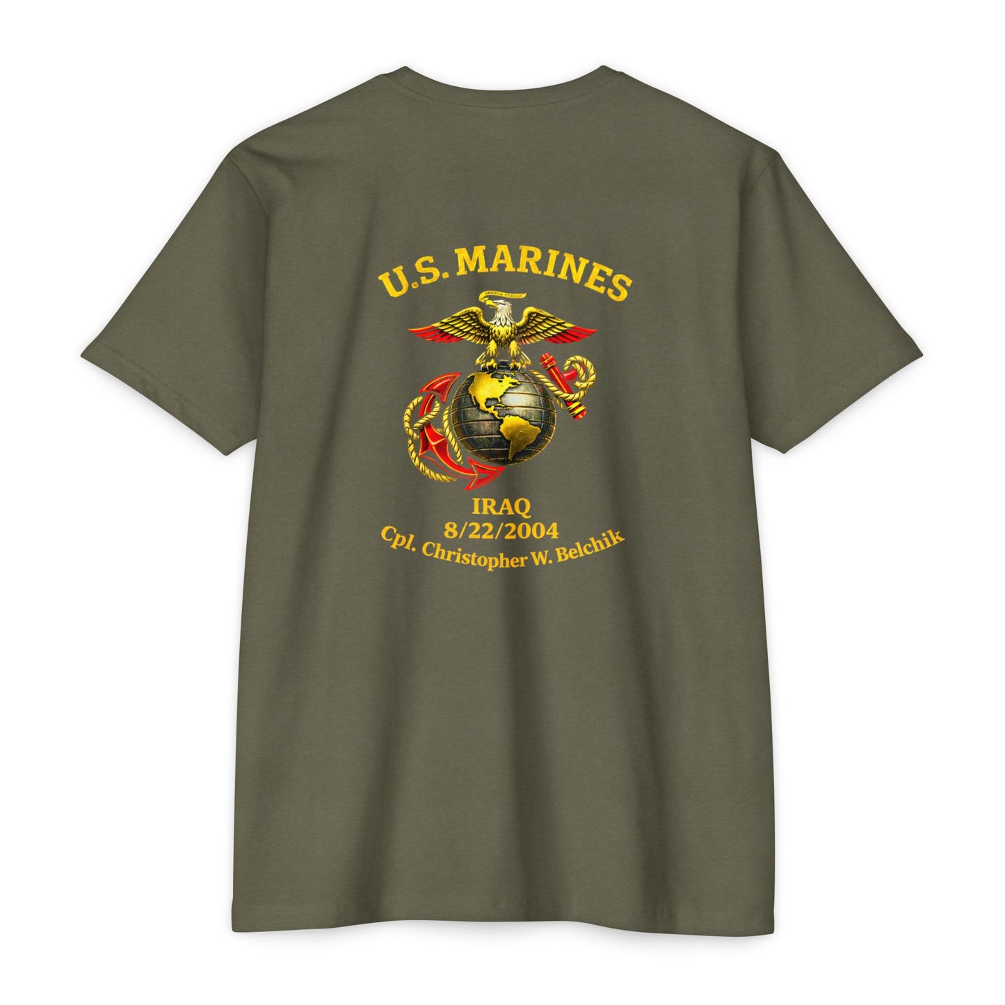 U.S. Marines Globe & Anchor T-Shirt — Iraq 8/22/2004 Memorial Tee