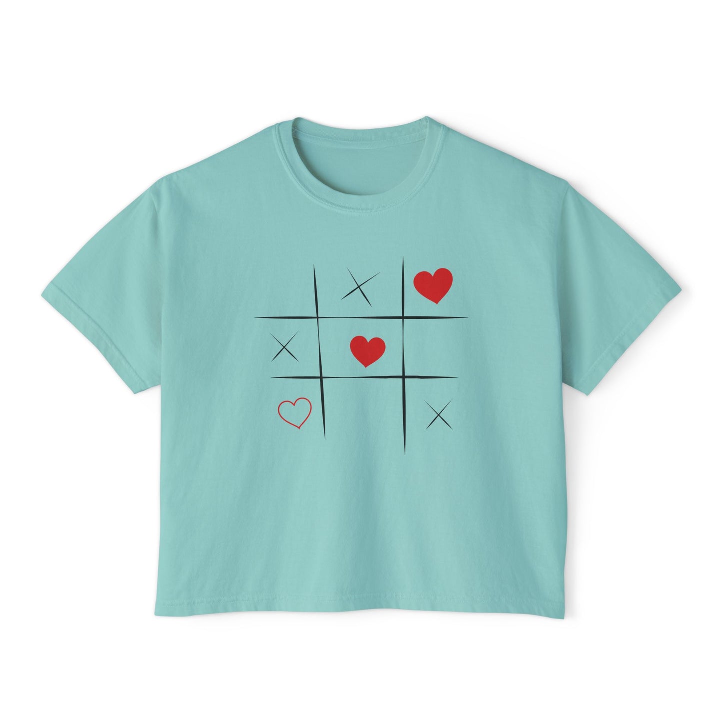 Valentine's Day Women's Boxy Tee with Heart Design