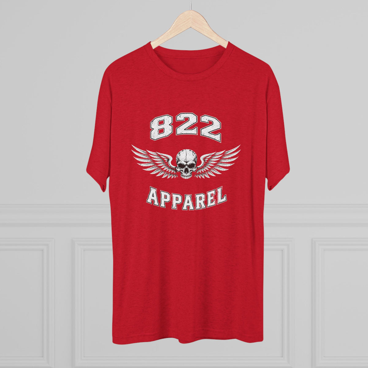 822 Apparel Skull Wings T-Shirt — Vintage Biker Graphic Tee