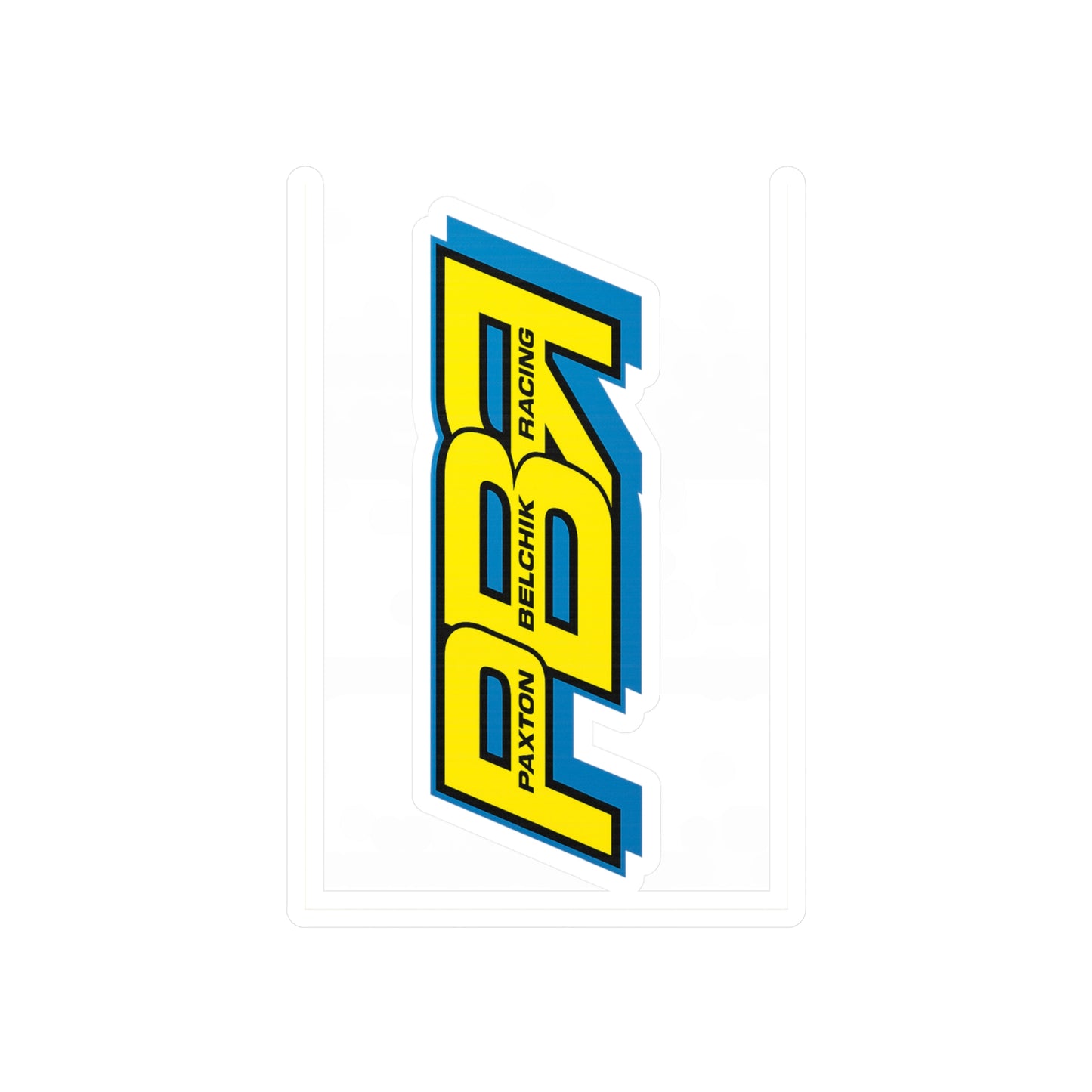 Decal - Paxton Bellick Racing (PBR) Yellow & Blue Kiss-Cut Vinyl Sticker