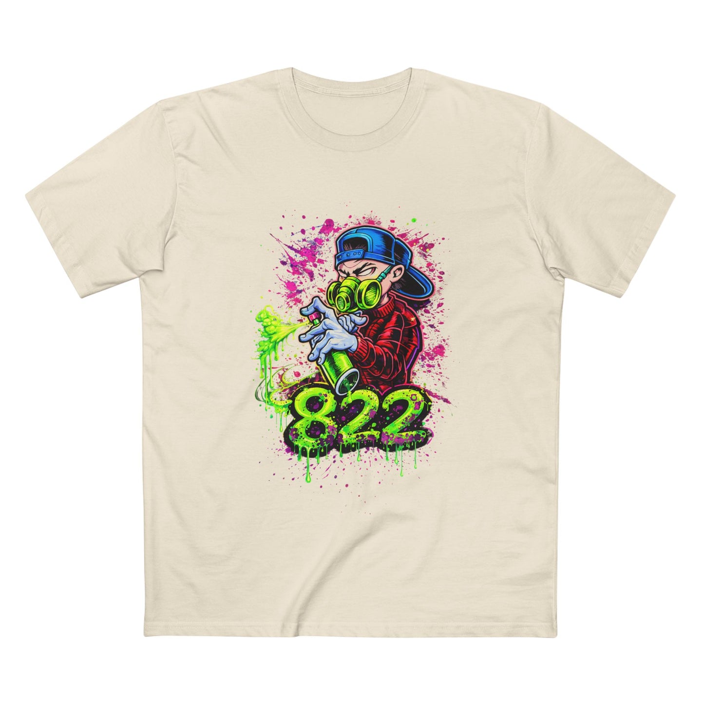 Graffiti Gas Mask Tee — 822 Street Art Graphic T-Shirt