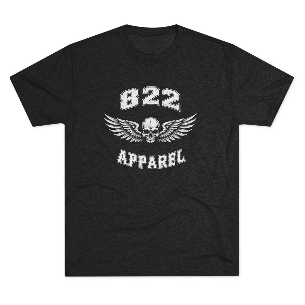 822 Apparel Skull Wings T-Shirt — Vintage Biker Graphic Tee