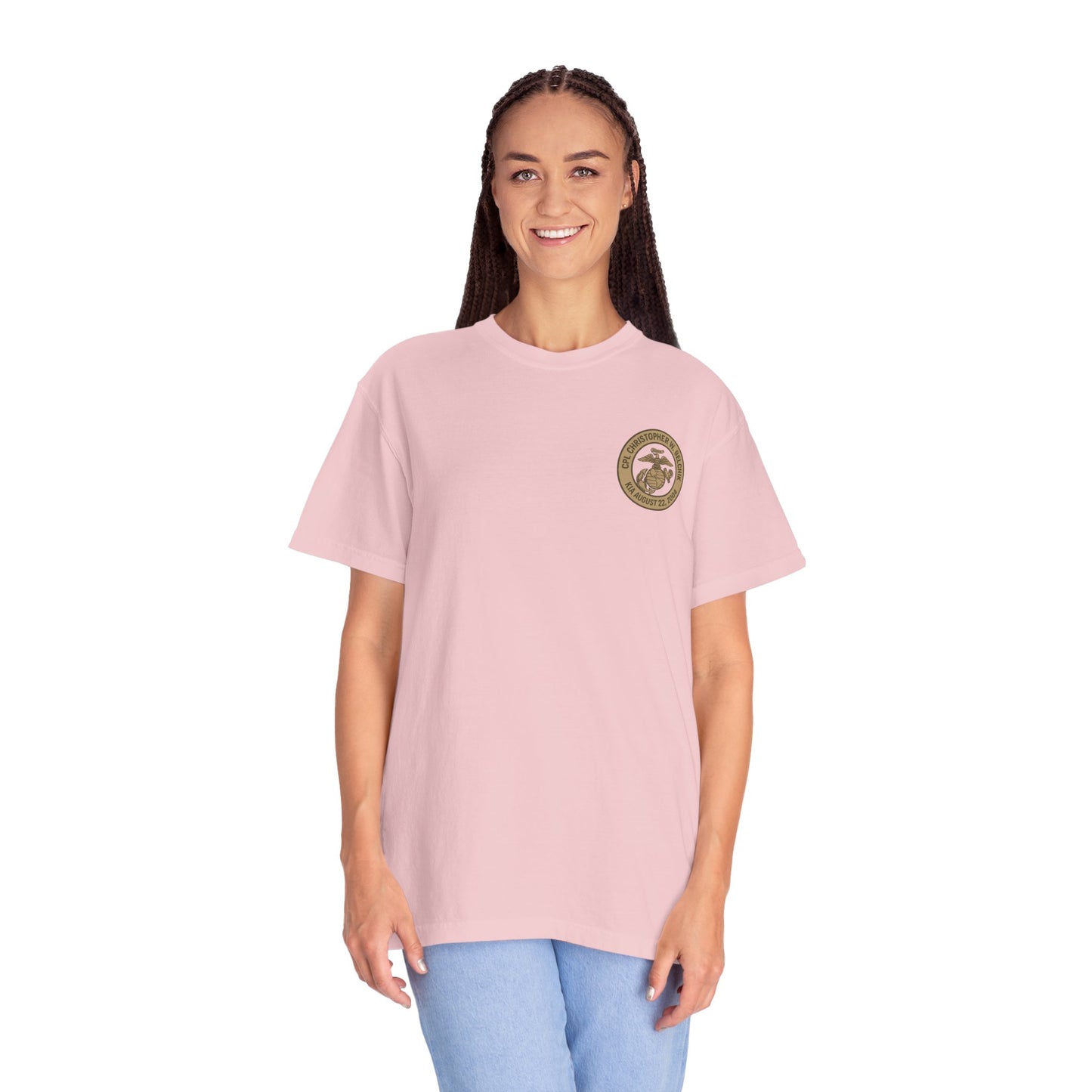 Cpl. Christopher W. Belchik Women's Memorial T-Shirt | Unisex Garment-Dyed Tee, Tribute Shirt, Veterans Gift, Casual Wear, Memorial Day Apparel