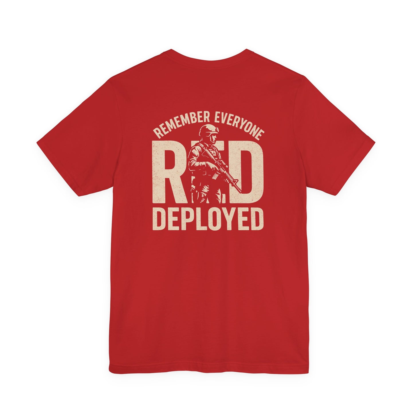 Red Unisex Tee - Remember Everyone Deployed Apparel