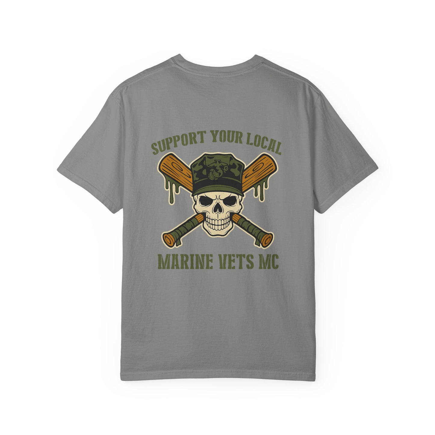 Marine Vets MC T‑Shirt — Support Your Local Skull & Crossed Bats Military Tee