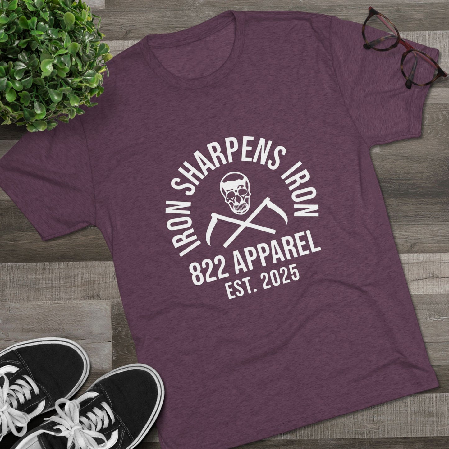 Iron Sharpens Iron Skull Gym Tee – 822 Apparel Est. 2025