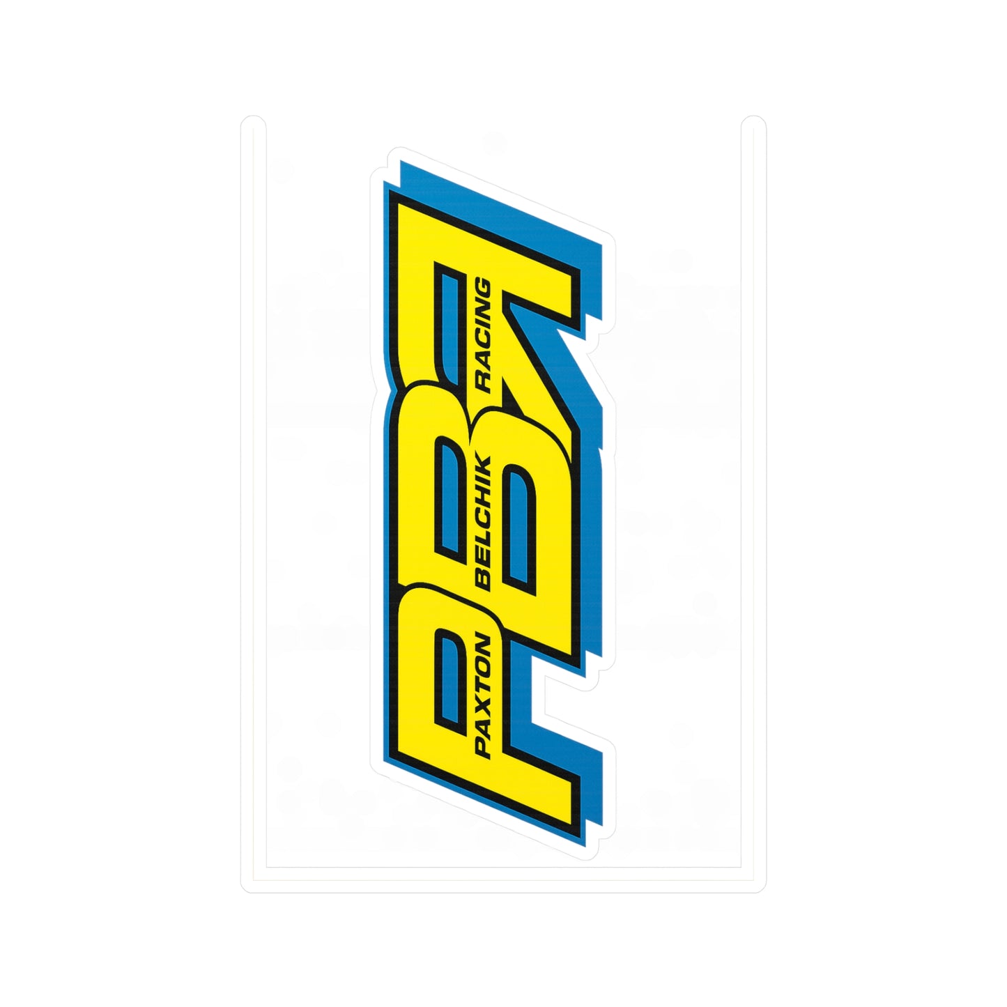 Decal - Paxton Bellick Racing (PBR) Yellow & Blue Kiss-Cut Vinyl Sticker