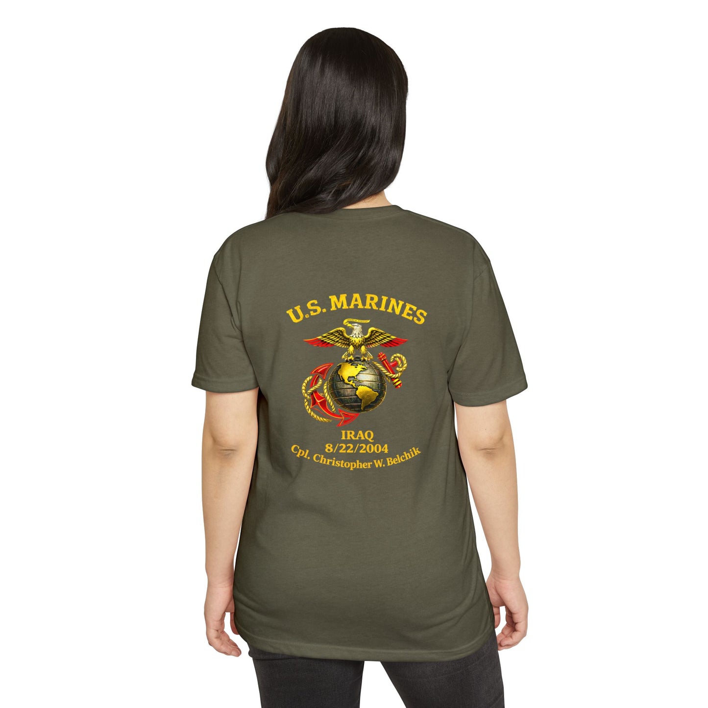 U.S. Marines Globe & Anchor T-Shirt — Iraq 8/22/2004 Memorial Tee