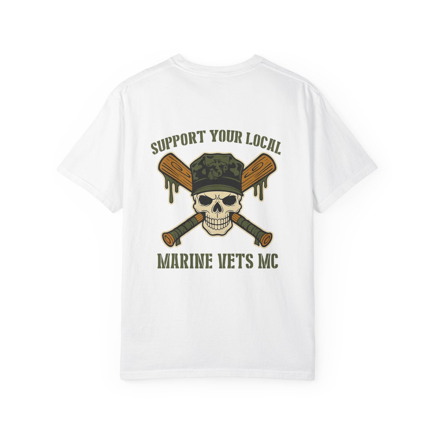 Marine Vets MC T‑Shirt — Support Your Local Skull & Crossed Bats Military Tee