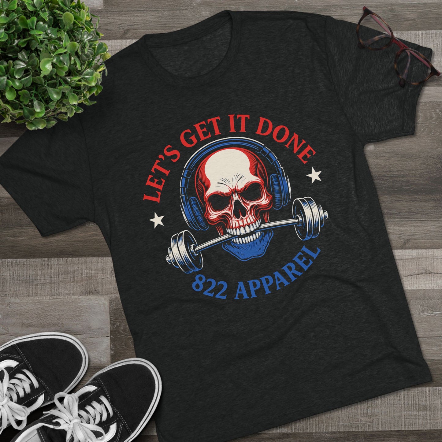 Let's Get It Done Skull Tee — Motivational Gym Weightlifting T-Shirt