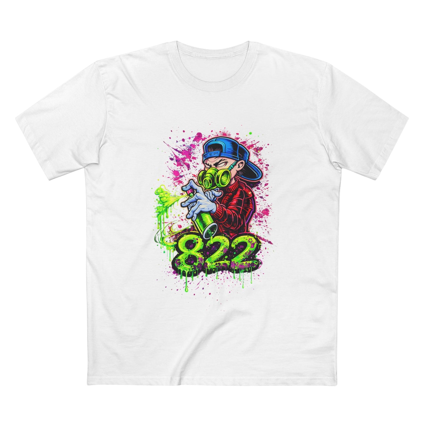Graffiti Gas Mask Tee — 822 Street Art Graphic T-Shirt