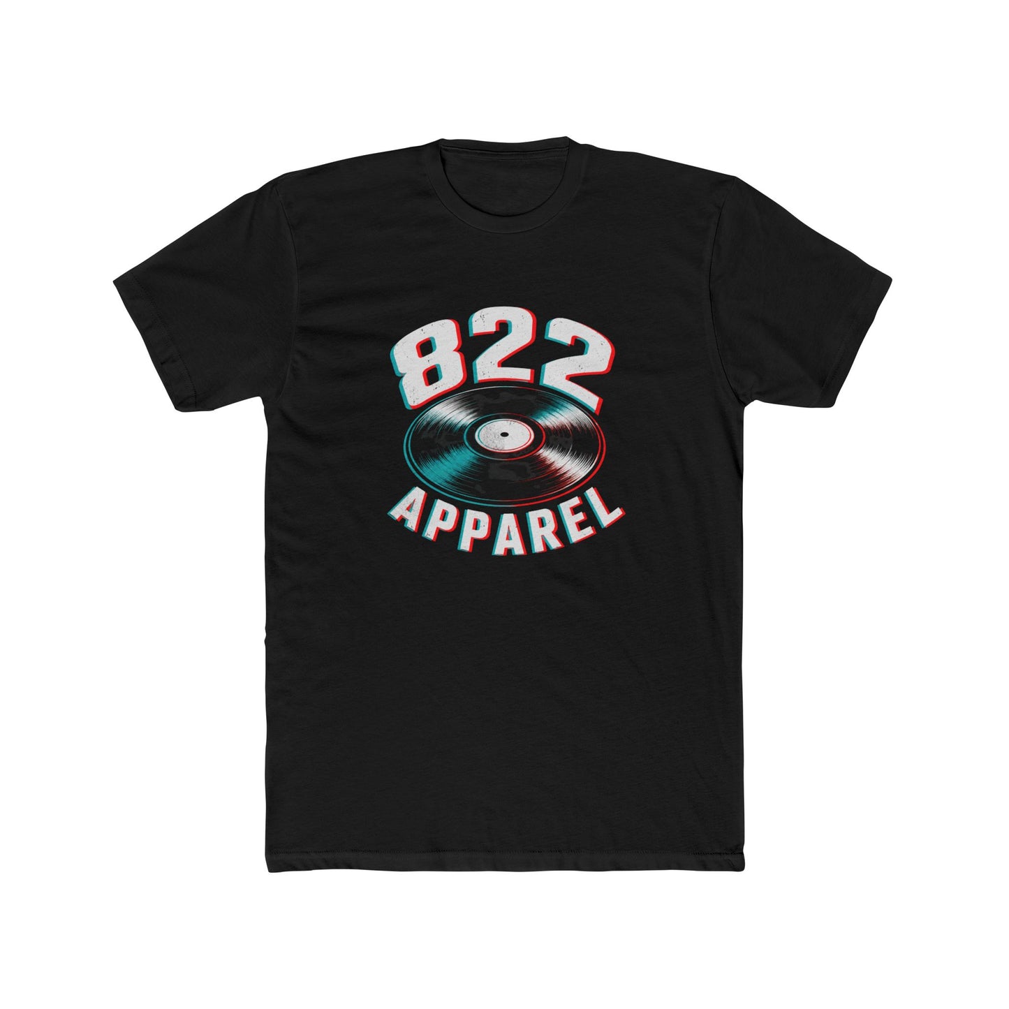 822 Apparel Vinyl Record T‑Shirt — Retro 3D Music Tee