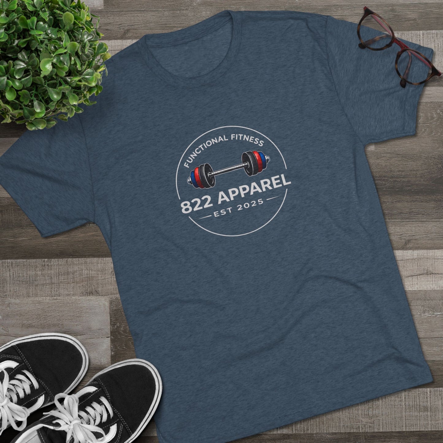Fitness Logo Tee — "822 Apparel: Functional Fitness Est 2025"