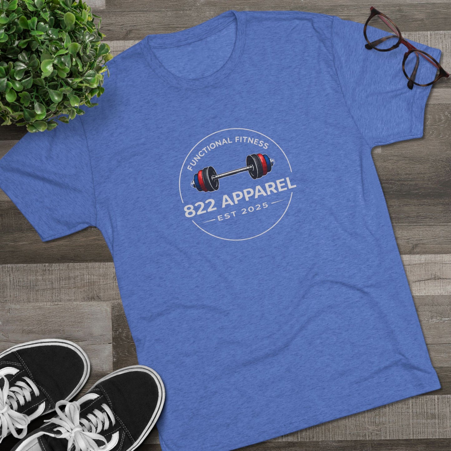 Fitness Logo Tee — "822 Apparel: Functional Fitness Est 2025"