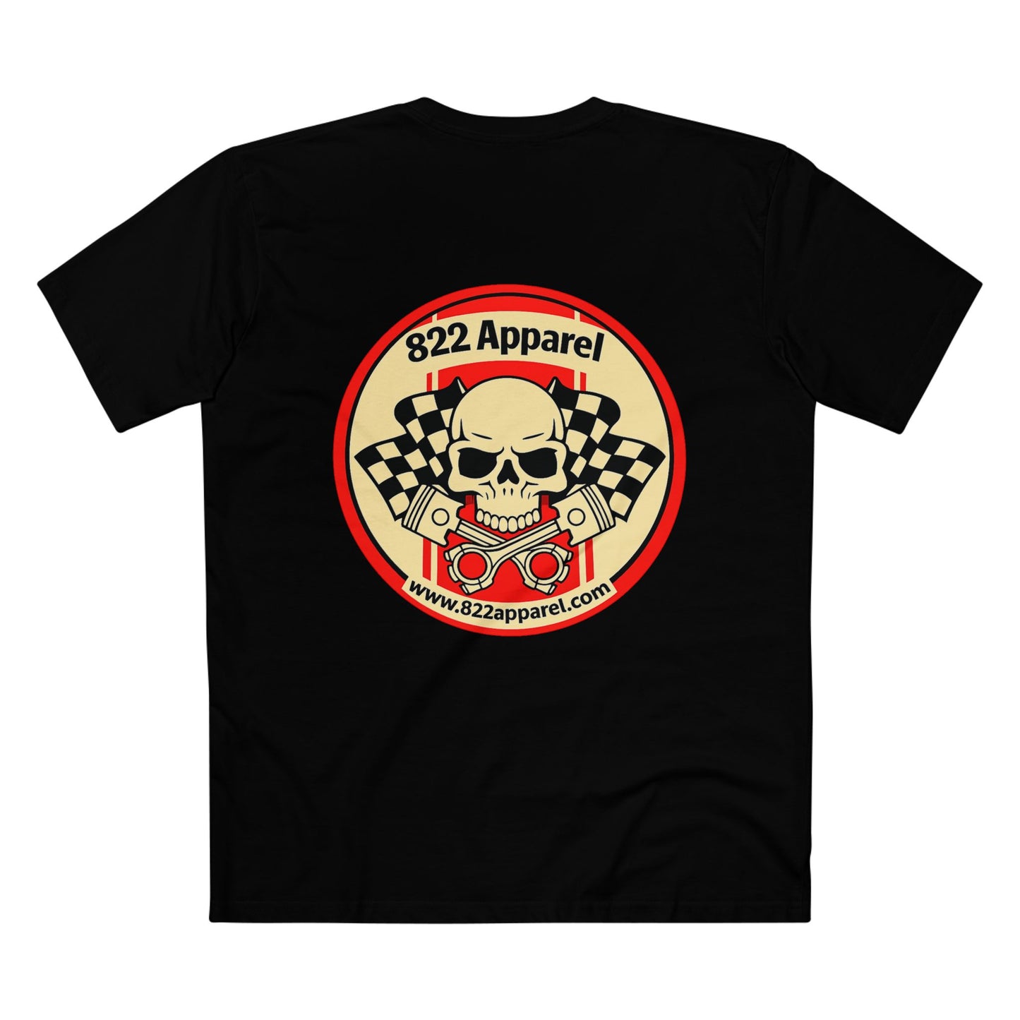 Skull Racing Tee — 822 Apparel Checkered Flag Graphic Shirt