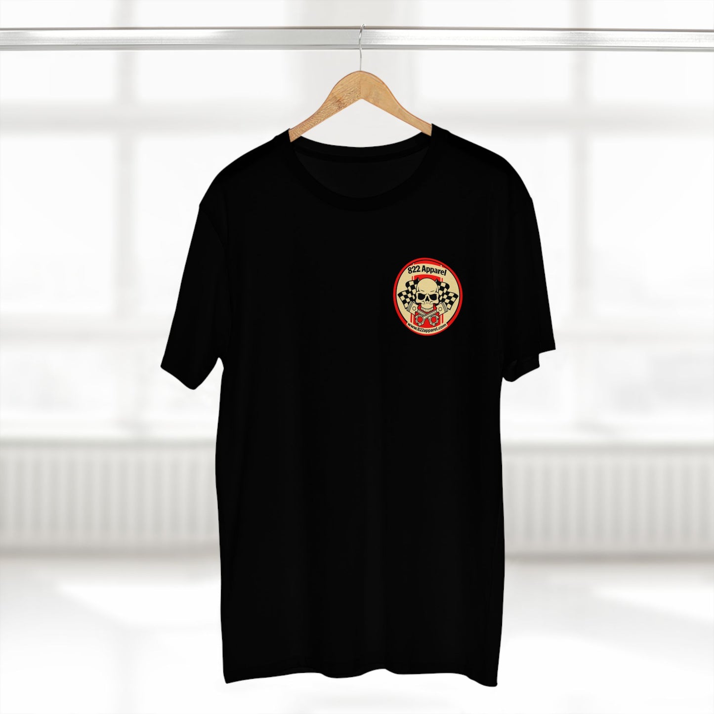 Skull Racing Tee — 822 Apparel Checkered Flag Graphic Shirt