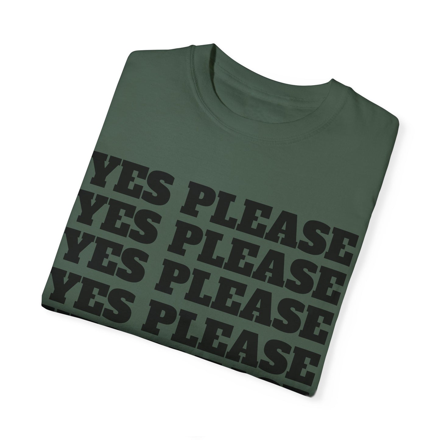 Funny Yes Please T-Shirt with Winking Emoji - Unisex Garment-Dyed Tee for Casual Wear