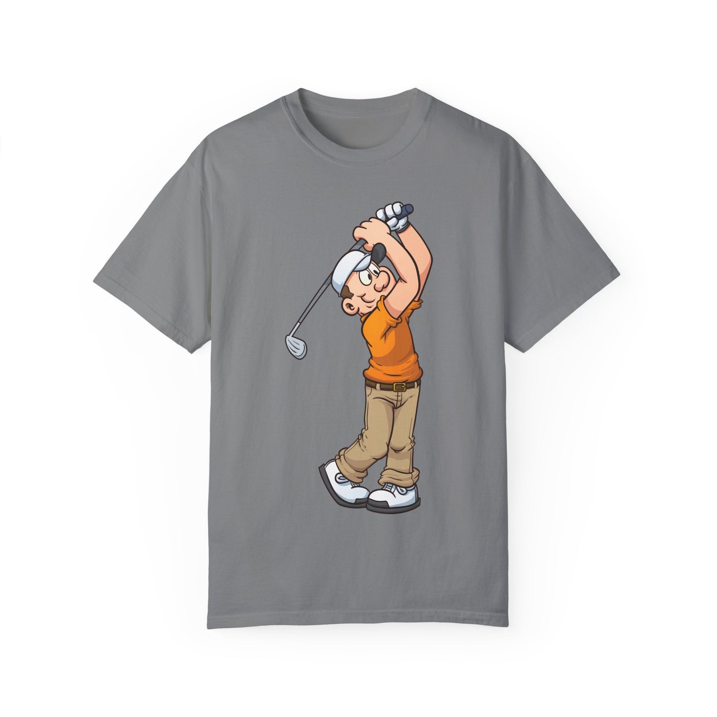 Golfing Cartoon Unisex Garment-Dyed T-shirt