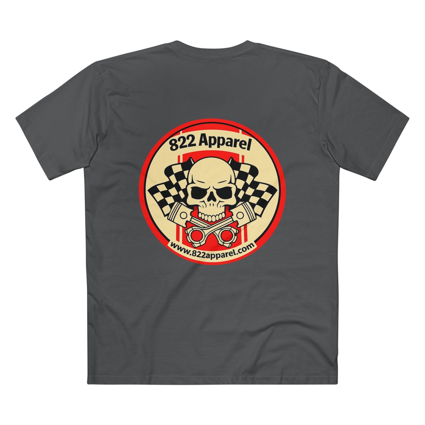 Skull Racing Tee — 822 Apparel Checkered Flag Graphic Shirt