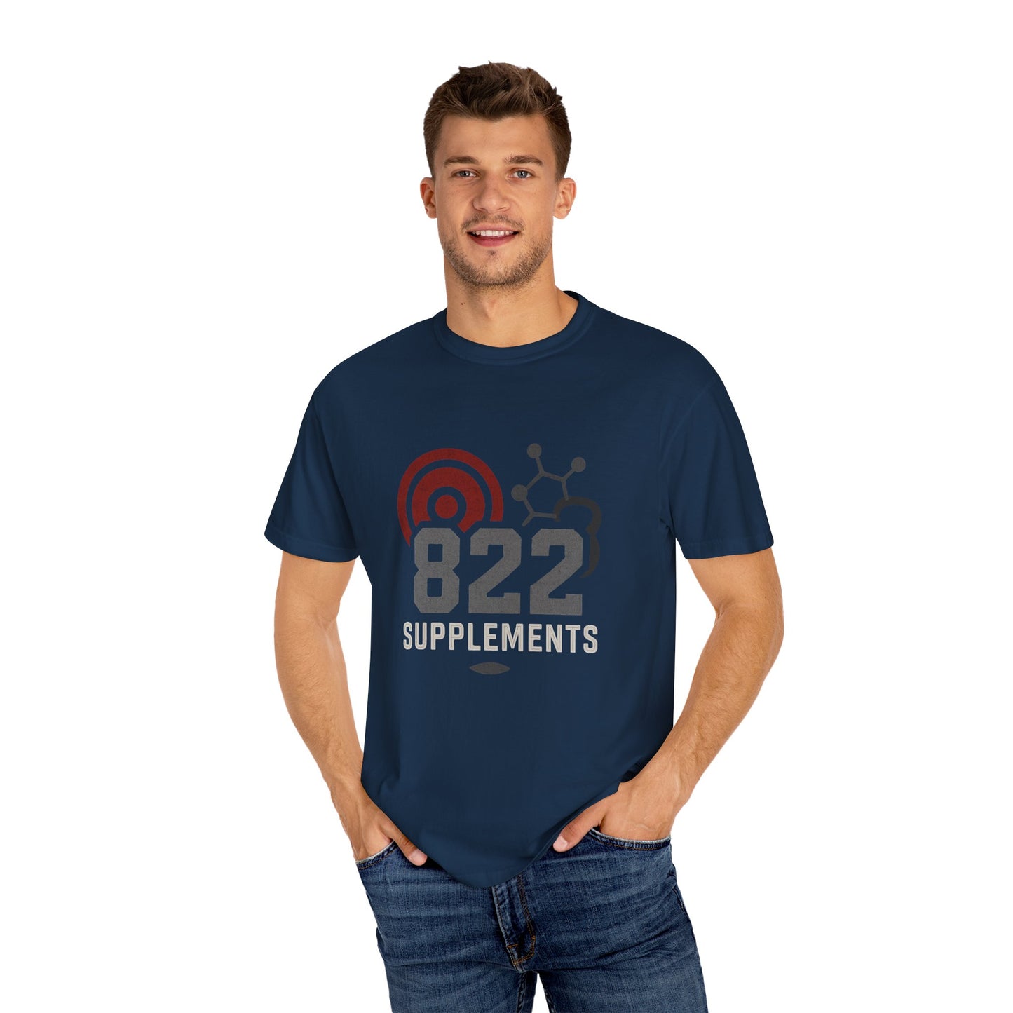 Unisex Garment-Dyed T-shirt | 822 Supplements Vibe, Casual Wear, Gift for Fitness Enthusiasts, Workout Apparel, Everyday Comfort