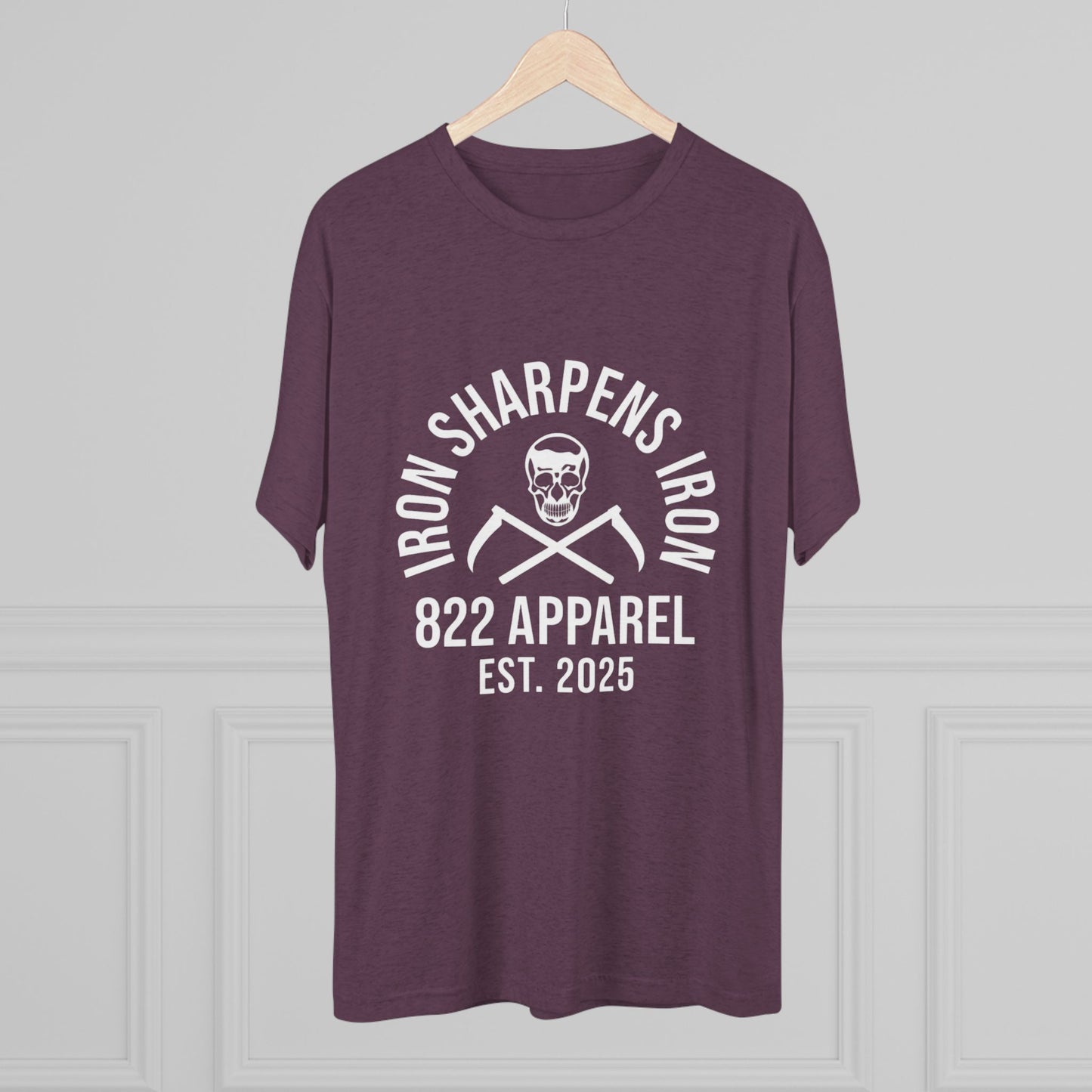 Iron Sharpens Iron Skull Gym Tee – 822 Apparel Est. 2025