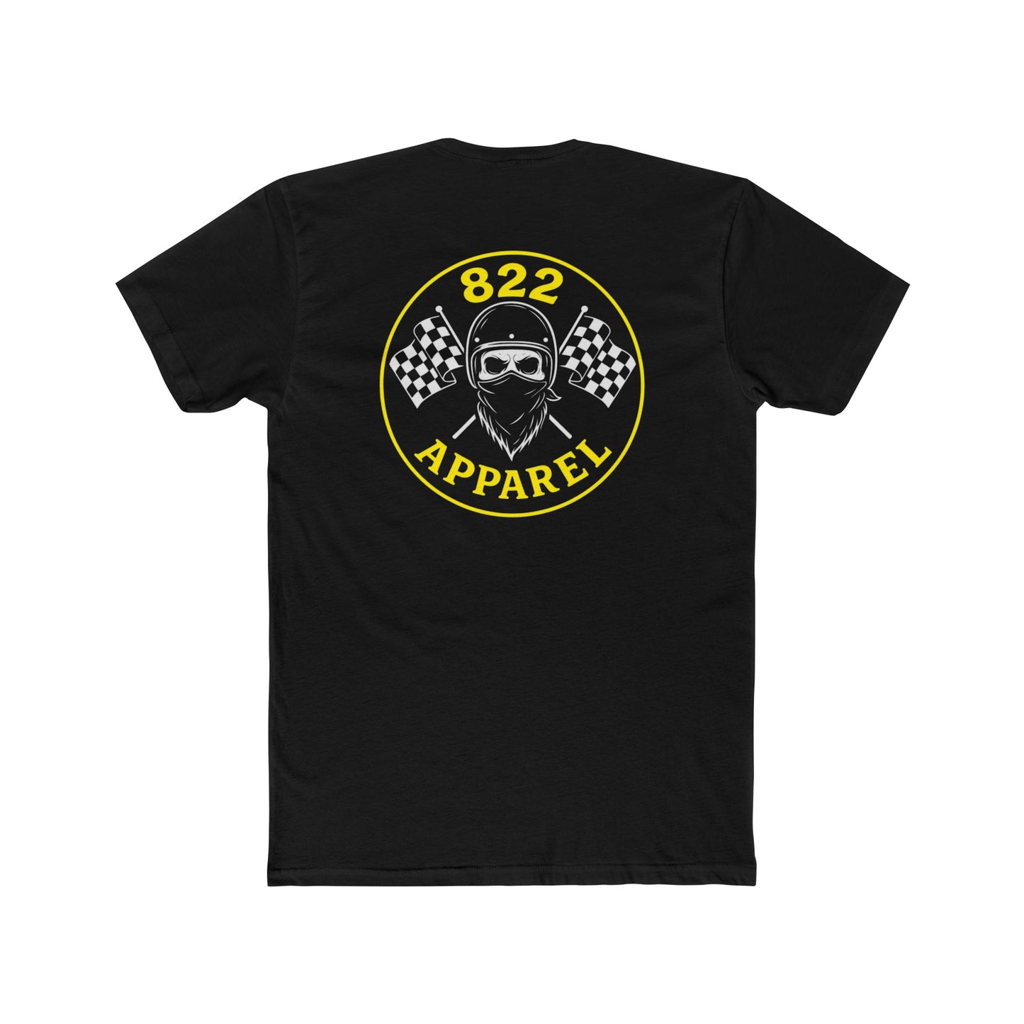 Racing Skull Tee – "822 Apparel" Graphic Cotton Crew Shirt