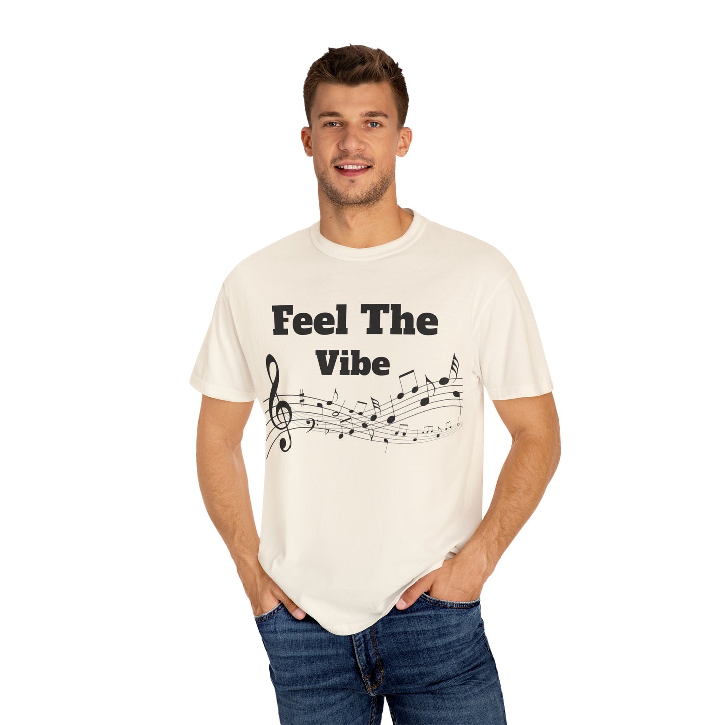 Feel The Bass Unisex Garment-Dyed T-Shirt | Music Lovers Tee