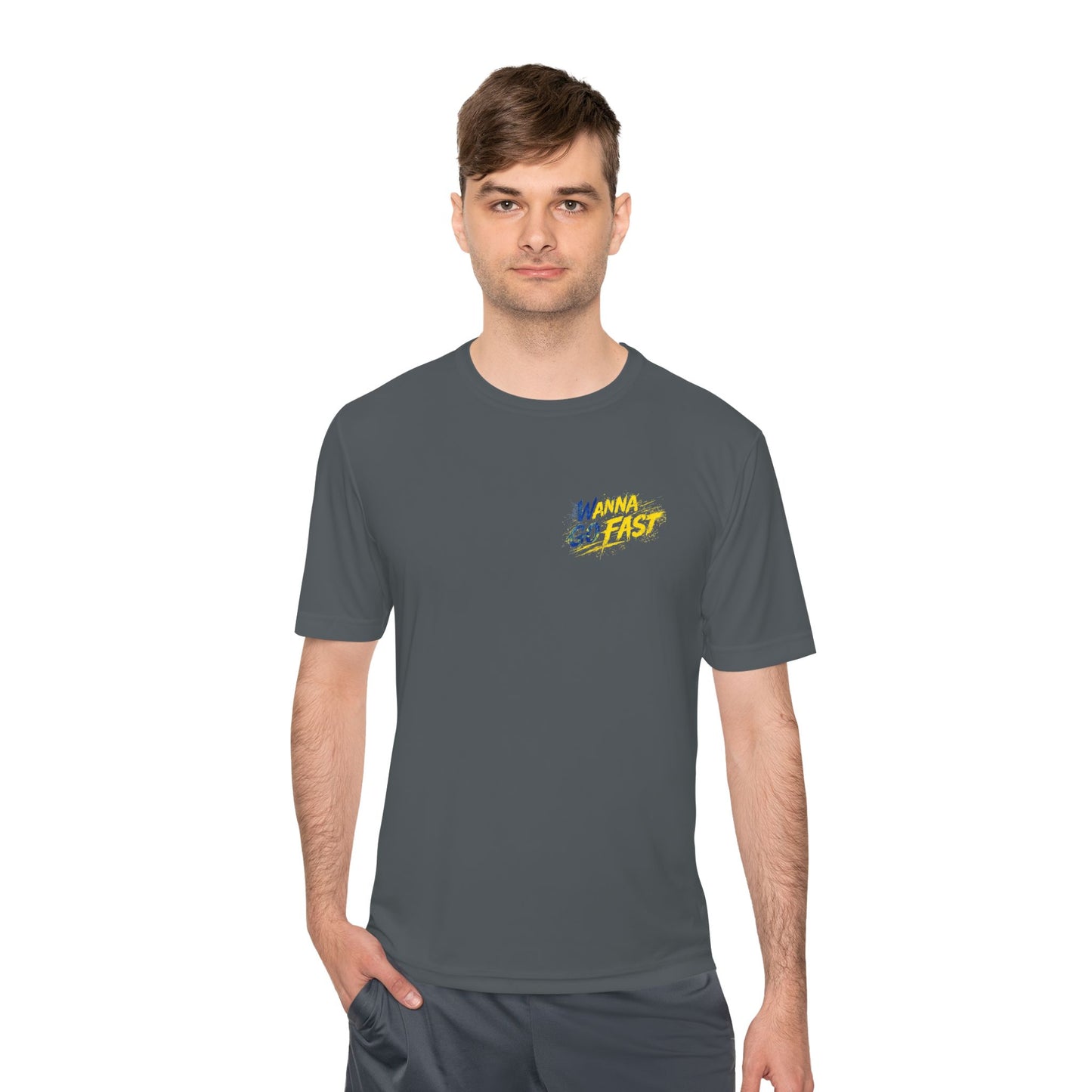 Wanna go Fast Racing Tee — Vintage Sponsor Patch Graphic