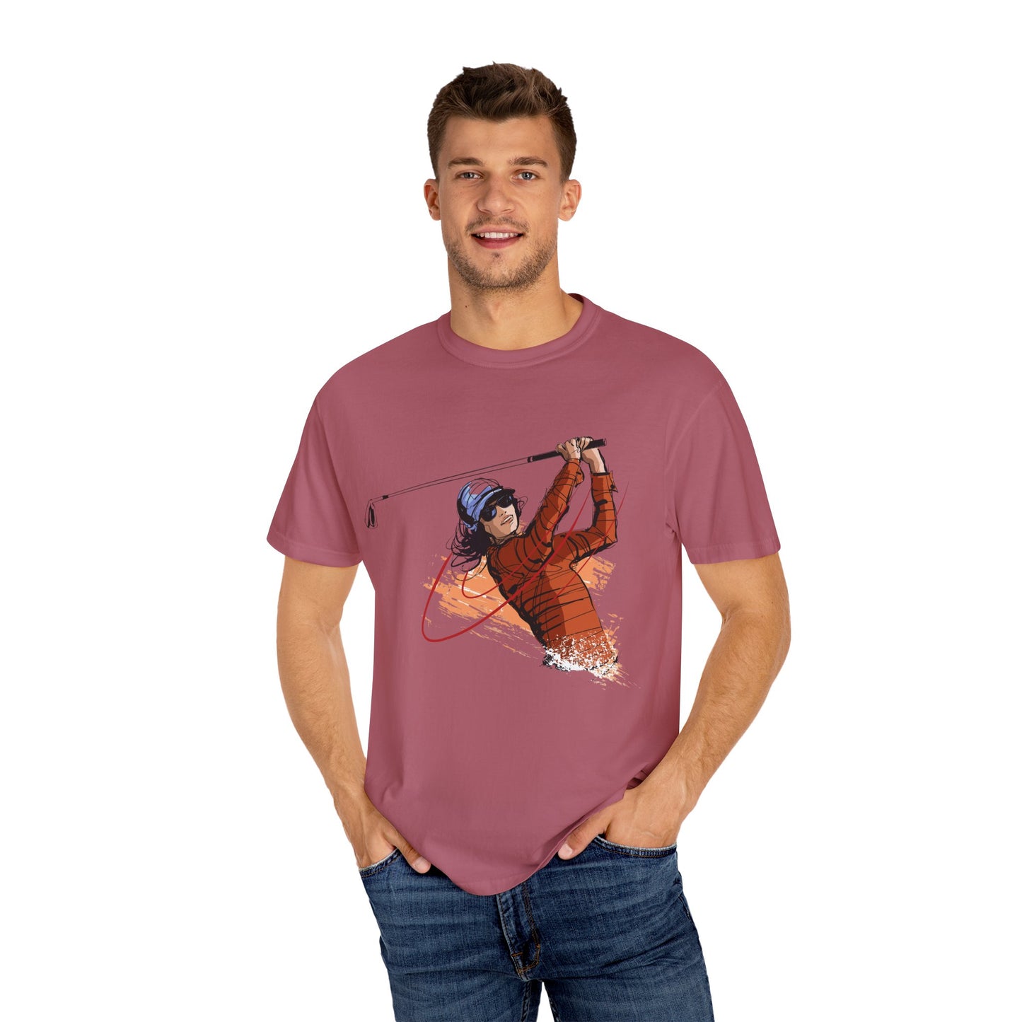 Golf Enthusiast Unisex Garment-Dyed T-Shirt - Sporty Graphic Tee