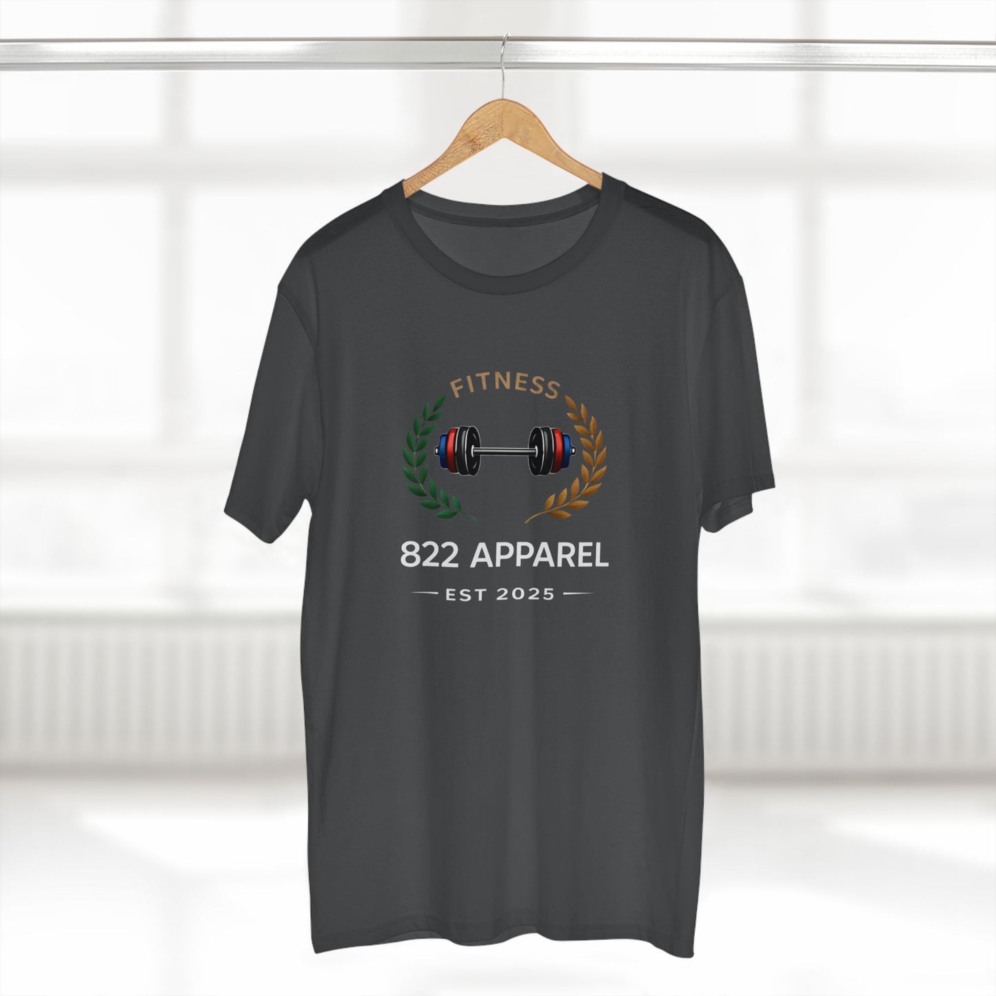 Fitness Barbell T-Shirt – 822 Apparel EST 2025 Casual Gym Tee