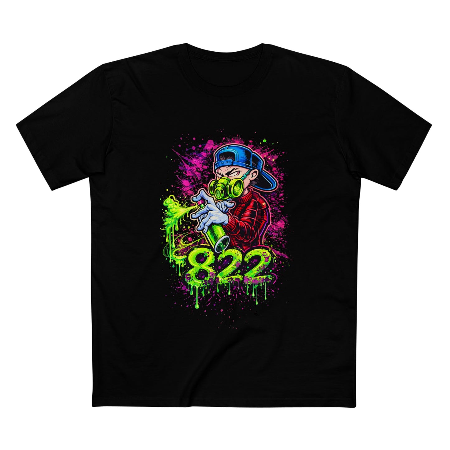Graffiti Gas Mask Tee — 822 Street Art Graphic T-Shirt