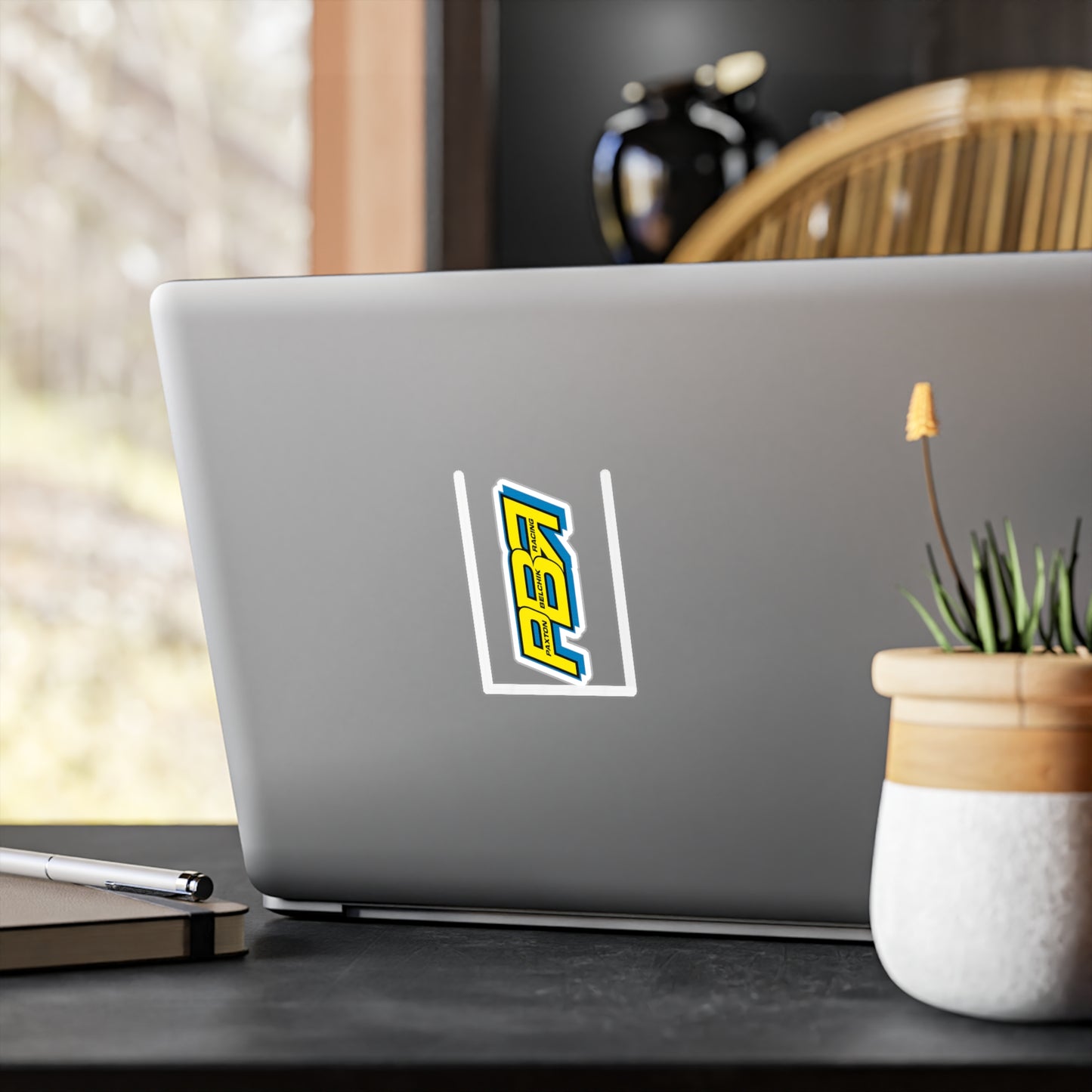 Decal - Paxton Bellick Racing (PBR) Yellow & Blue Kiss-Cut Vinyl Sticker