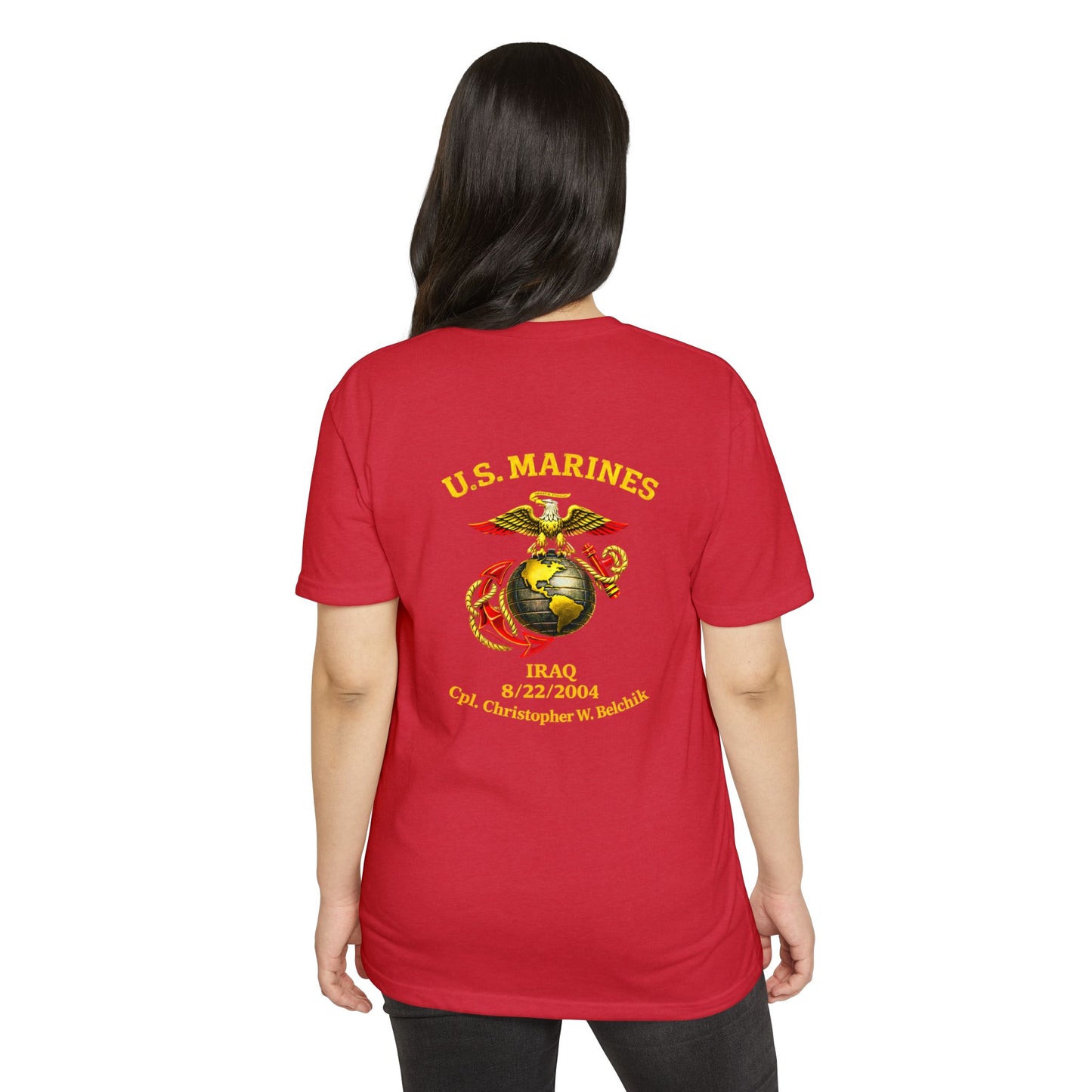 U.S. Marines Globe & Anchor T-Shirt — Iraq 8/22/2004 Memorial Tee