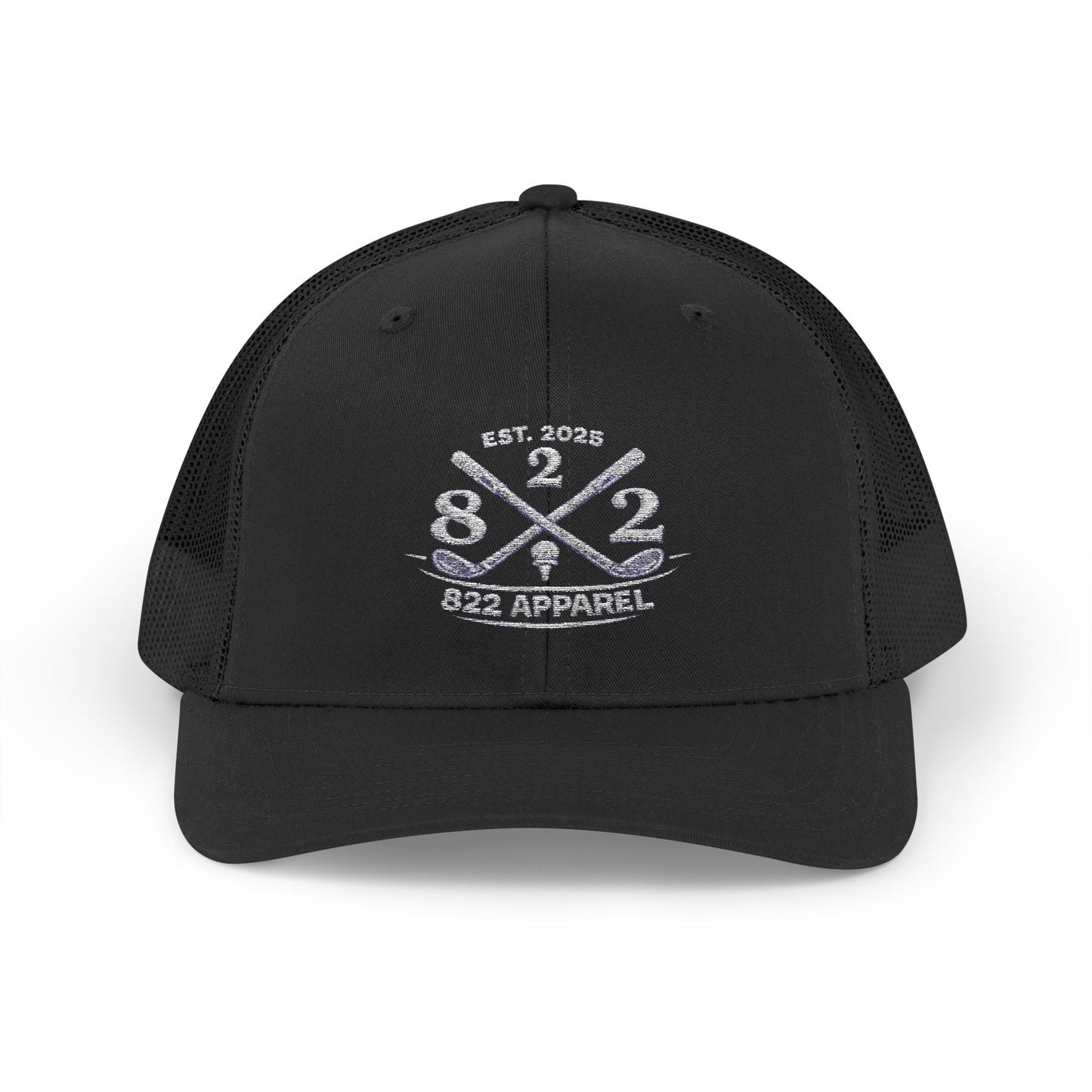 822 Trucker Hat with Crossed Oars Logo — 822 Apparel Snapback Cap
