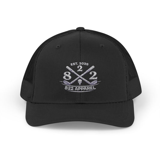 822 Trucker Hat with Crossed Oars Logo — 822 Apparel Snapback Cap