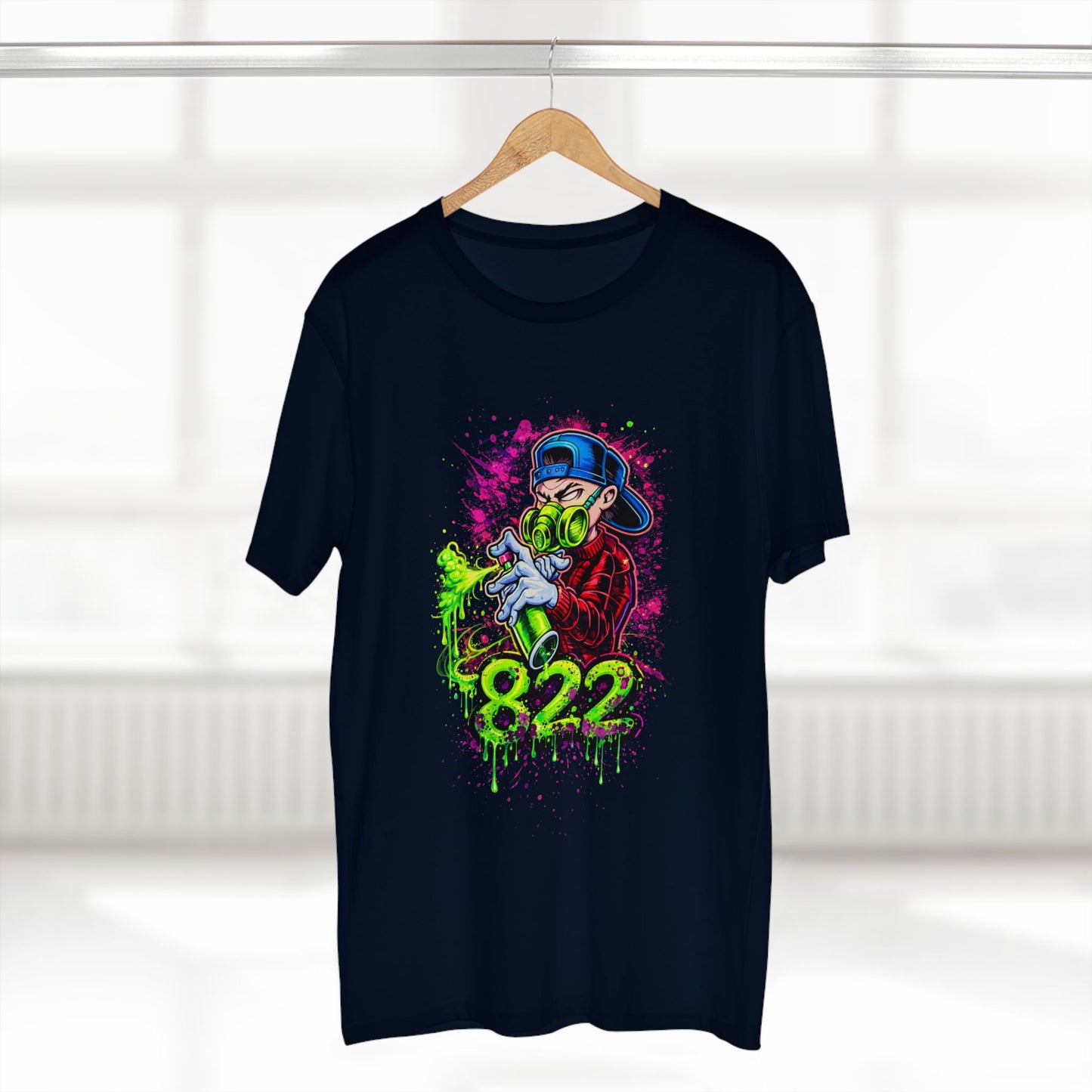 Graffiti Gas Mask Tee — 822 Street Art Graphic T-Shirt