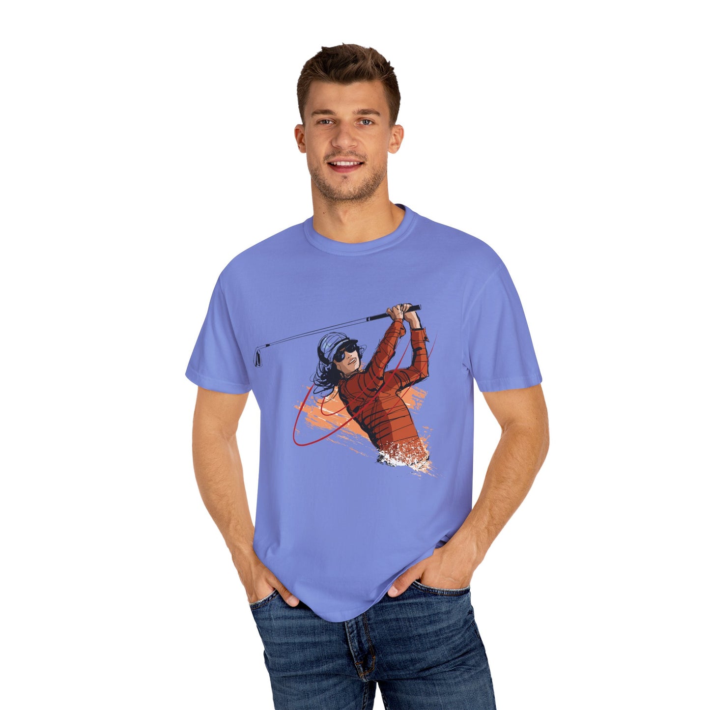Golf Enthusiast Unisex Garment-Dyed T-Shirt - Sporty Graphic Tee