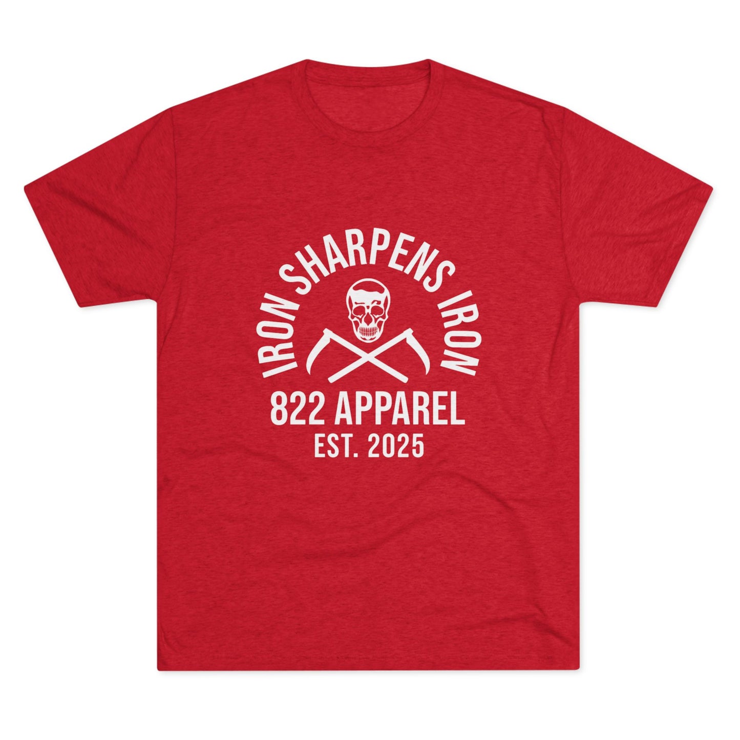 Iron Sharpens Iron Skull Gym Tee – 822 Apparel Est. 2025