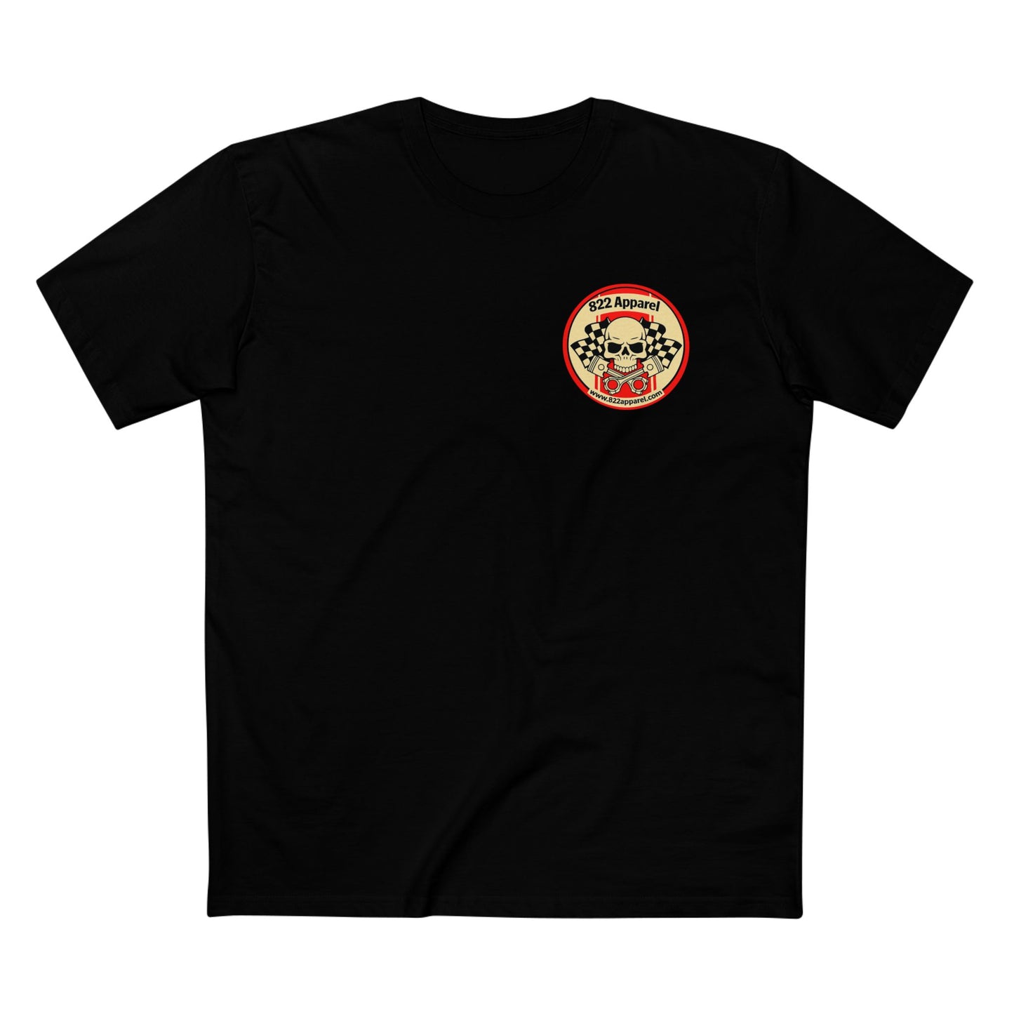 Skull Racing Tee — 822 Apparel Checkered Flag Graphic Shirt