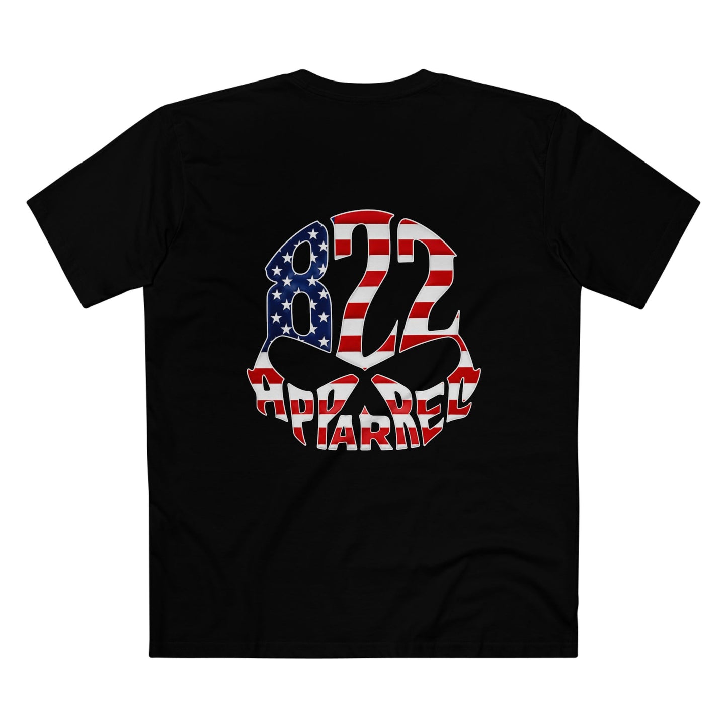 American Flag 822 Skull Tee - Patriotic Military Support T-Shirt