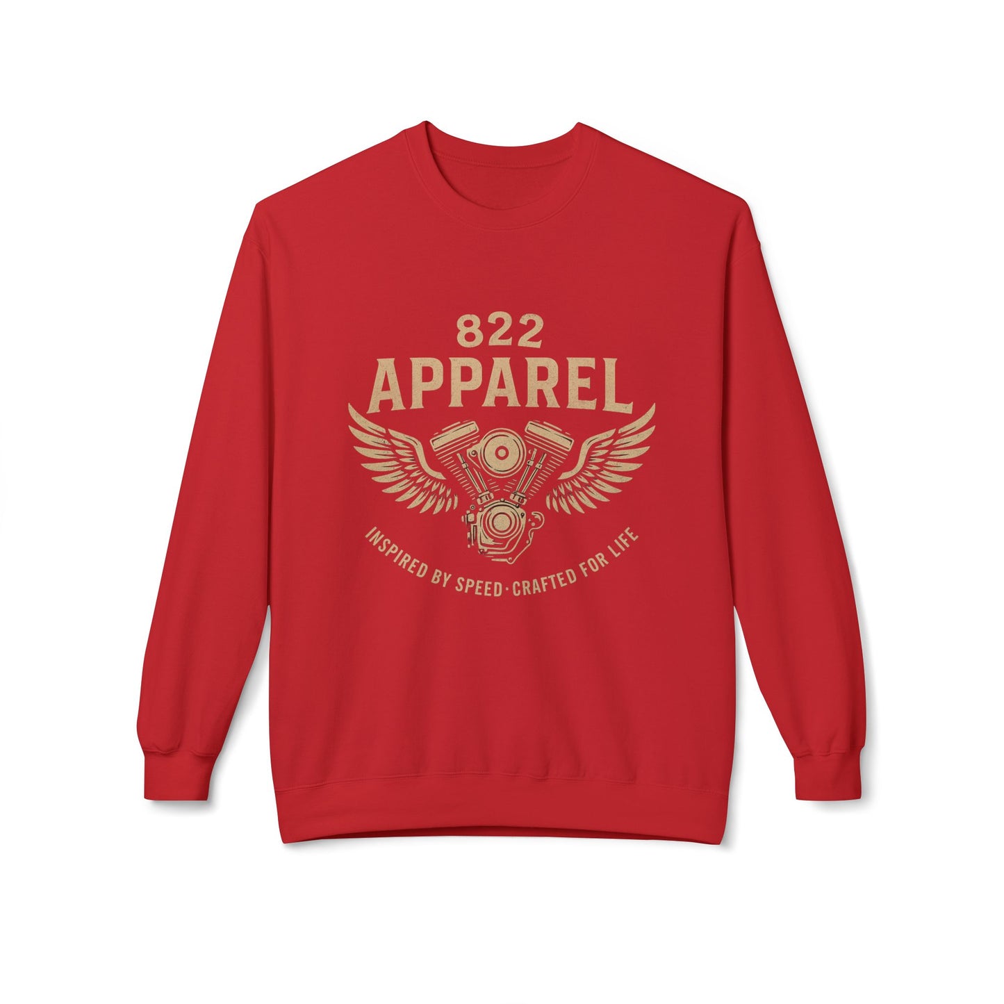 Vintage Inspired Motorcycle Fleece Sweatshirt - 822 Apparel