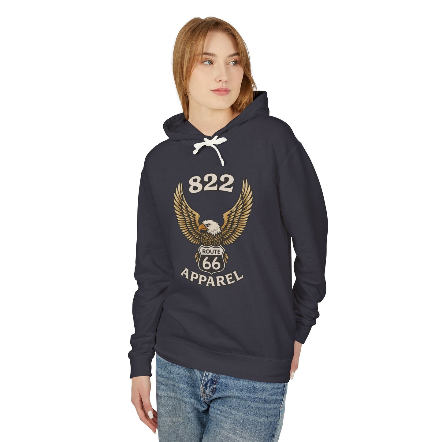 Route 66 Eagle Graphic Unisex Lightweight Hoodie