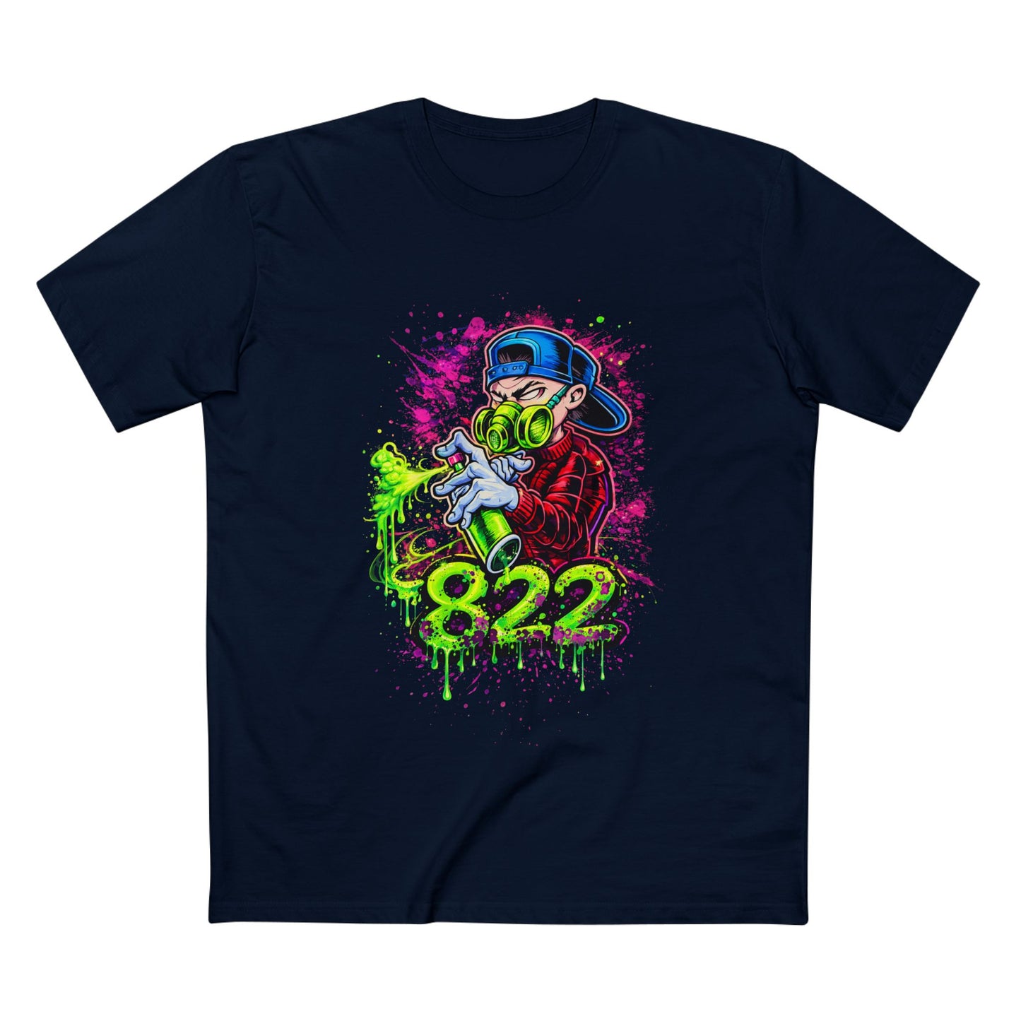 Graffiti Gas Mask Tee — 822 Street Art Graphic T-Shirt