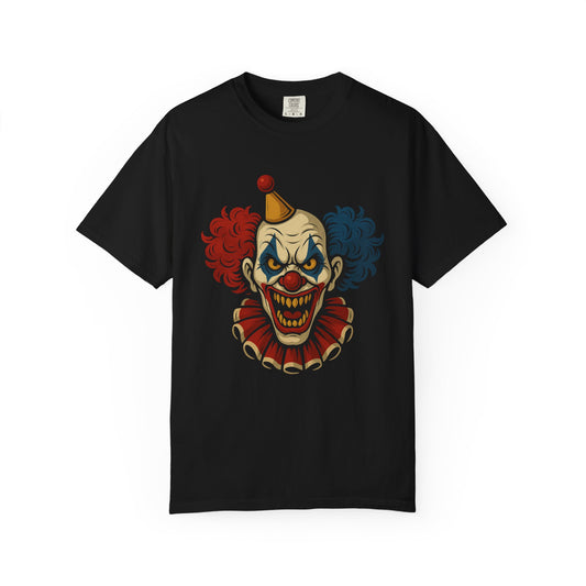 Halloween Clown T-Shirt, Unisex Horror Tee, Spooky Costume, Fall Party Wear, Unique Graphic Tee