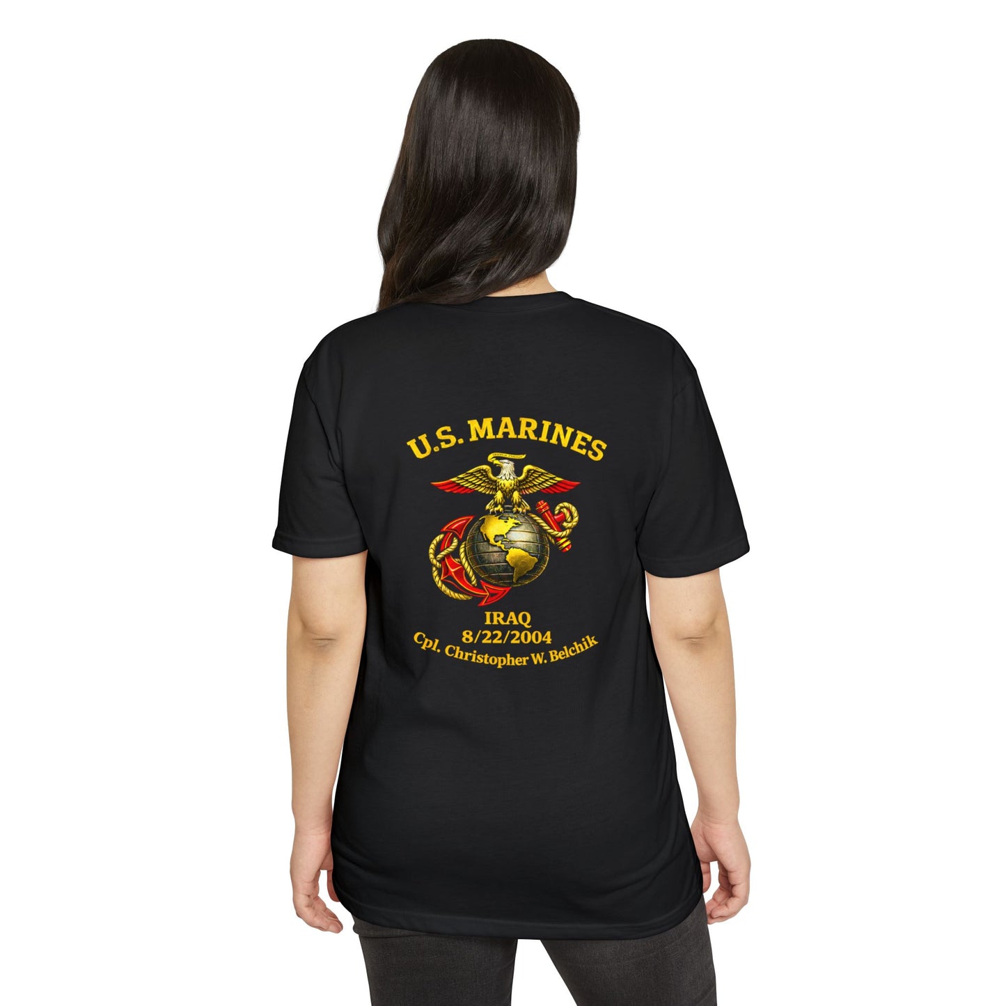 U.S. Marines Globe & Anchor T-Shirt — Iraq 8/22/2004 Memorial Tee