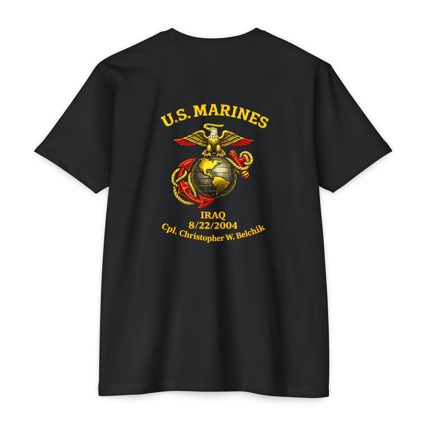 U.S. Marines Globe & Anchor T-Shirt — Iraq 8/22/2004 Memorial Tee