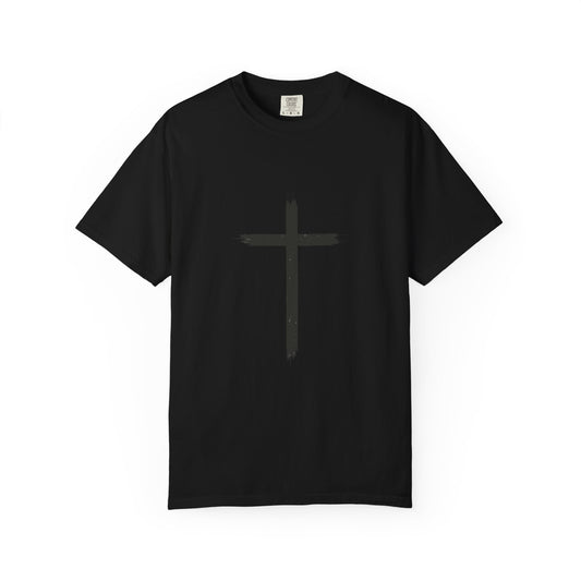 Christian Faith Unisex Garment-Dyed T-Shirt - Cross & Hands Design