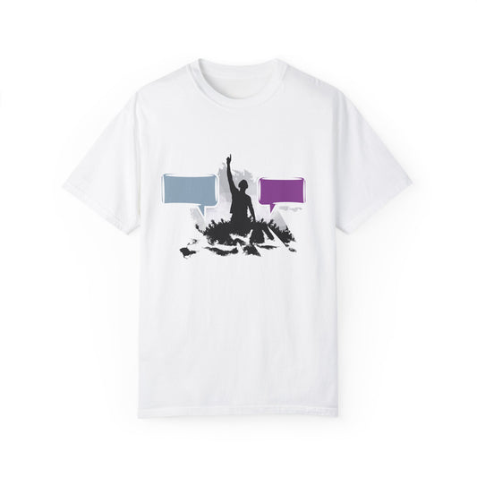 Unisex Garment-Dyed T-shirt: Empowering Voice and Sound Wave Art