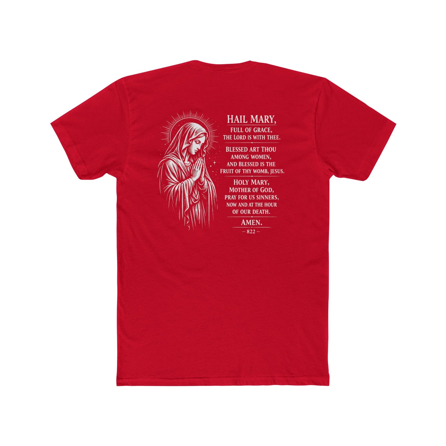 Women's — Hail Mary Prayer Tee with Hebrew Tetragrammaton Design